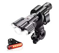 WaiDXn Set de lumière de vélo, lumières de Cycle 4 Modes 3 lumières Avant et arrière-arrière 2200mAh USB USB Feux de Bicyclette Rechargeable Les phares imperméables Correspondent à Tous Les vélos