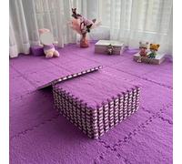 WaiDXn Tapis de Jeu en Mousse emboîtable - Tapis de Puzzle en Peluche Moelleux - Carreaux de Mousse épais de 0,4 Pouce(Dark Purple)