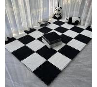 WaiDXn Tapis de Jeu Puzzle for Sol Tapis de Sol en Peluche emboîtable 70 pièces/67,2 Pieds carrés 12x12 Pouces(Black+White)