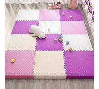 WaiDXn Tapis de Puzzle en Mousse EVA emboîtables 12x12 Pouces Dalles de Sol en Mousse carrées Tapis de Jeu et d'exercice de Protection(Beige+Pink+Purple+White)