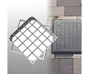 WaiDXn Trou d'homme et cadre dissimulés en acier inoxydable - Couvercle de drainage extérieur carré