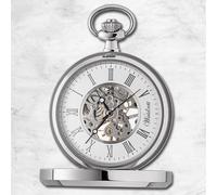 Waidzeit Hommes Montre de Poche Acier Inoxydable Argent Avec Chaîne de Montre