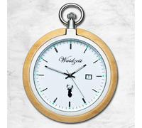Waidzeit Hommes Montre de Poche Inox Bois Braun Avec Chaîne de Montre