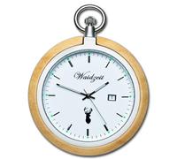 Waidzeit Hommes Montre de Poche Inox Bois Braun Avec Chaîne de Montre UWATZ01