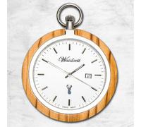 Waidzeit Hommes Montre de Poche Inox Bois Marron Clair Avec Chaîne de Montre