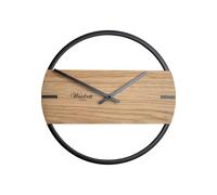Waidzeit horloge murale NOVUM bois chêne avec cadre métallique 30cm