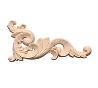 Waiecne DéCalque en Bois Sculpté Coin Onlay Applique DéCoration Murale 12 x 6Cm Non Peint