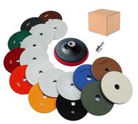 Waies 11 pcs Disque de polissage diamant, Plateau de ponçage avec M14，tampons de polissage pour béton, granit et marbre avec pads de 50# à 10000#, adaptés à une machine à polir (180mm)