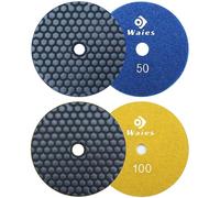 Waies Diamant Polissage Pad 125mm pour Polissage à Sec Marbre Granit Pierre Céramique (50-100)