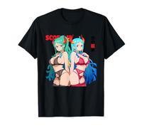 Waifu Sexy Anime Girl Cornes de diable Robe chinoise Art Japonais T-Shirt