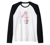 Waifu Sexy Anime Girl Horns Mini Jupe Japonaise Rétro Art Manche Raglan