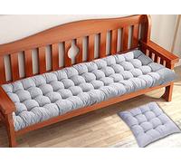 Waigg Kii Coussin de banc de jardin 2 ou 3 places, 80/100/120 cm, rectangulaire en coton pour chaise longue, intérieur et extérieur (80 x 40 cm, gris)
