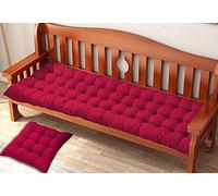 Waigg Kii Coussin de banc rectangulaire 8 cm d'épaisseur 2 ou 3 places, en coton pour banc de jardin ou chaise longue, intérieur ou extérieur (150 x 50 cm, rouge)