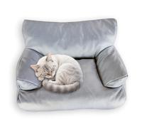 Waigg Kii Coussin épais imperméable pour chien et chat - Lavable - Avec base antidérapante - Soutien contre l'anxiété - Pour sommeil profond (gris, S - 50 x 40 x 20 cm)
