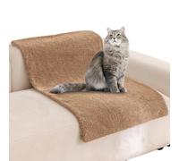 Waigg Kii Grand canapé-lit en peluche chaude pour chat et chat - Matelas d'intérieur avec housse amovible - Garde le chien au chaud - Base antidérapante (marron, 50 x 40 cm)
