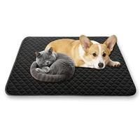 Waigg Kii Grand lit rafraîchissant imperméable et confortable pour animal domestique - Tapis igloo antidérapant - Lit de luxe pour cage de chien et chat - Tapis de barrière urinaire apaisante (noir, S