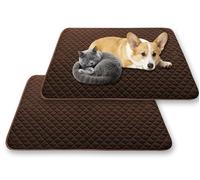 Waigg Kii Grand lit rafraîchissant imperméable et confortable pour animal domestique - Tapis igloo antidérapant - Lit de luxe pour cage urinaire apaisante (café, M 50 x 62 cm, 2 pièces)