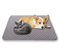 Waigg Kii Grand lit rafraîchissant imperméable et confortable pour animal domestique - Tapis igloo antidérapant - Lit de luxe pour cage de chien et chat - Tapis de barrière urinaire apaisant (gris