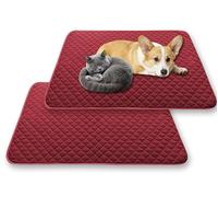 Waigg Kii Grand lit rafraîchissant imperméable et confortable pour animal domestique - Tapis igloo antidérapant - Lit de luxe pour cage de chien et chat - Tapis de barrière urinaire apaisante (rouge