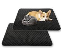 Waigg Kii Grand lit rafraîchissant imperméable et confortable pour animal domestique - Tapis igloo antidérapant - Lit de luxe pour cage de chien et chat - Tapis de barrière urinaire apaisante (noir, M