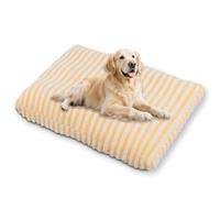 Waigg Kii Grand lit ultime pour chien avec housse amovible lavable, coussin apaisant anti-anxiété pour chiens et chats d'intérieur avec base antidérapante (jaune, 3XL - 105 x 75 cm)