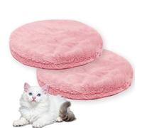 Waigg Kii Lits ronds apaisants pour chats d'intérieur - Tapis carré lavable en flanelle douce et moelleuse de qualité supérieure - Coussin chaud double face (rose, L-55 cm-R-2 pièces)