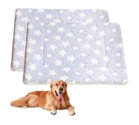Waigg Kii Lot de 2 lits pour chien de grande taille, lavables, doux et moelleux pour chiens de petite, moyenne et grande taille, coussin moelleux et luxueux (bleu, 32 x 25 cm)