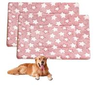 Waigg Kii Lot de 2 lits pour chien de grande taille, lavables et doux pour chiens de petite, moyenne et grande taille, coussin moelleux et luxueux pour cage pour animaux de compagnie (blanc, 49 x 32