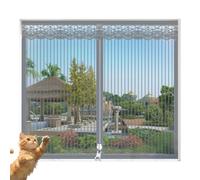Waigg Kii Moustiquaire autocollante en maille avec fermeture éclair verticale et bordure en dentelle - Pour balcon, chambre à coucher, fenêtre - En fibre de verre durable (B, 200 x 200 cm)