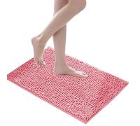 Waigg Kii Tapis de Bain antidérapants en Chenille,Grands Salle Doux et absorbants Tapis de Bain Moelleux,tapiss de Sol pour Le Salon la Cuisine et la Chambre à Coucher séchage Rapide (Rose,45 * 70CM)