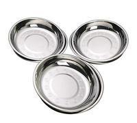 Waikhomes Assiettes de service en acier inoxydable, petite assiette à salade ronde, lot de 6