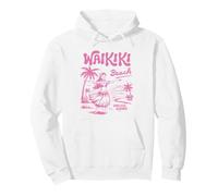 Waikiki Beach Retro Hawaii Vintage Hula Surf Travel Girl Sweat à Capuche