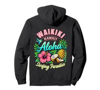 Waikiki Hawaii Aloha Surfing Paradise Hibiscus Ananas Tee Sweat à Capuche