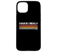 Waikiki Honolulu, Hawaï, Design rétro, Plage de Waikiki, Oahu Coque pour iPhone 15 Plus
