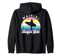 Waikiki Surfer Girl Retro Hawaii Beach Pastel Summer Surf Sweat à Capuche