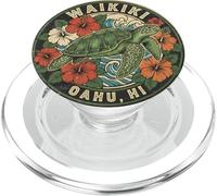 Waikiki Tortue de mer Oahu Hawaii Vacation Hawaï Tropical PopSockets PopGrip pour MagSafe