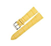 WAikub Bracelet de montre en cuir 12/14/16/17/18/19/20/22mm, bracelet de montre pour femme, accessoires de montre, Jaune, 12mm