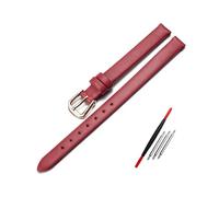 WAikub Bracelet de montre en cuir 6mm 8mm 10mm 12mm rouge blanc petit Bracelet de montre pour femme, 6mm