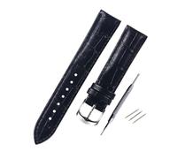 WAikub Bracelet de montre en cuir, 8mm - 20mm, accessoires de montre, bracelet de remplacement pour hommes et femmes, Noir, 15mm
