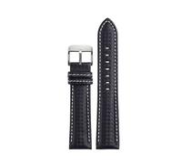 WAikub Bracelet de montre en cuir, Grain de Fiber de carbone, bracelet de remplacement de montre 18mm - 24mm + outils d'installation, 23mm
