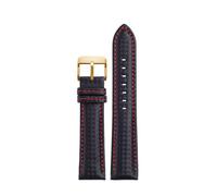 WAikub Bracelet de montre en cuir, Grain de Fiber de carbone, bracelet de remplacement de montre 18mm - 24mm + outils d'installation, 23mm