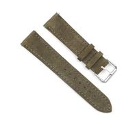 WAikub Bracelet de montre en cuir suédé, 18mm, 19mm, 20mm, 22mm, 24mm, boucle en acier inoxydable, accessoires de montre, Vert, 20mm