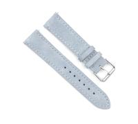 WAikub Bracelet de montre en cuir suédé, 18mm, 19mm, 20mm, 22mm, 24mm, boucle en acier inoxydable, accessoires de montre, Bleu clair, 19mm