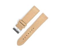 WAikub Bracelet de montre en cuir suédé 18mm 20mm 22mm, boucle en acier inoxydable, accessoires de montre pour hommes et femmes, Beige, 22mm