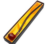 WaikUb Pipes À Fumer Longs, Pipe À Fumer À Longue Tige en Bois avec Boîte À Cadeaux, pour Fumer des Passionnés Exquis Durables,Rouge