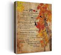 Wailozco Gifs pour maman - Impressions de poèmes sur toile à suspendre, affiche encadrée, art mural pour maman de la part de sa fille - Cadeaux s