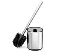 Waissdea Produits Brosse de toilette avec couvercle, brosse élégante pour cuvette de toilette et support, brosse de toilette à clapet, argent TB001SS (argent)