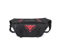 Waist Bag Fanny Pack Bum Bag avec fermeture éclair 6 poches pour voyage téléphone portable camping randonnée fitness sangle réglable polyester noir 33 cm x 7 cm x 18 cm (noir)