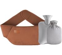 Waist Hot Water Bottle,Rubber Belt,Hot Water Bottle With Soft Waist Cover,Pain Relief For Neck,Back,Shoulders And Legs (Brown)