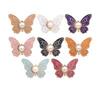 Waist Jean Tightener - 8 Pieces Butterfly Metal Button Pin, Reusable No-Sew Clip Fastener, Adjustable Fashion Accessory | for Ladies Teens Clothes Denim Shirt Pants Skirt Office Travel Daily Wear
